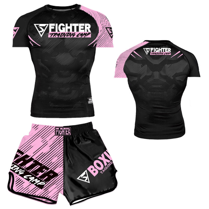 Muay Thai Shorts Venom Tight-Fitting Quick-Drying Short-Sleeved Suit for Men and Women Ufc Fighting Mma Boxing Fighting Sanda Training Clothes