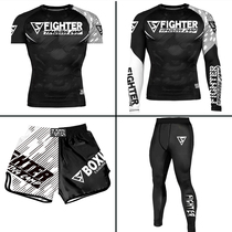 Venom Sanda boxing high-elasticity quick-drying mens and womens training suit free fighting Muay Thai fighting long and short sleeve customization