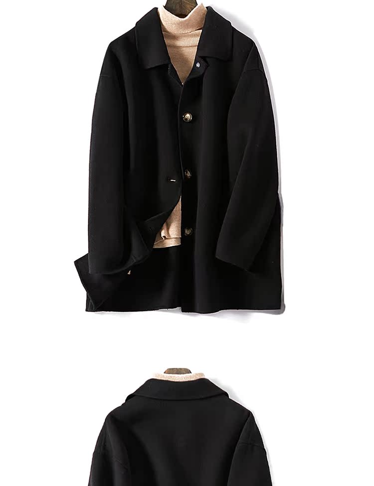 2019 mùa thu và mùa đông mới của phụ nữ Hàn Quốc áo khoác cashmere hai mặt ngắn đoạn ngắn hình chiếc áo len đơn giản - Áo Hàn Quốc các mẫu áo dạ đẹp