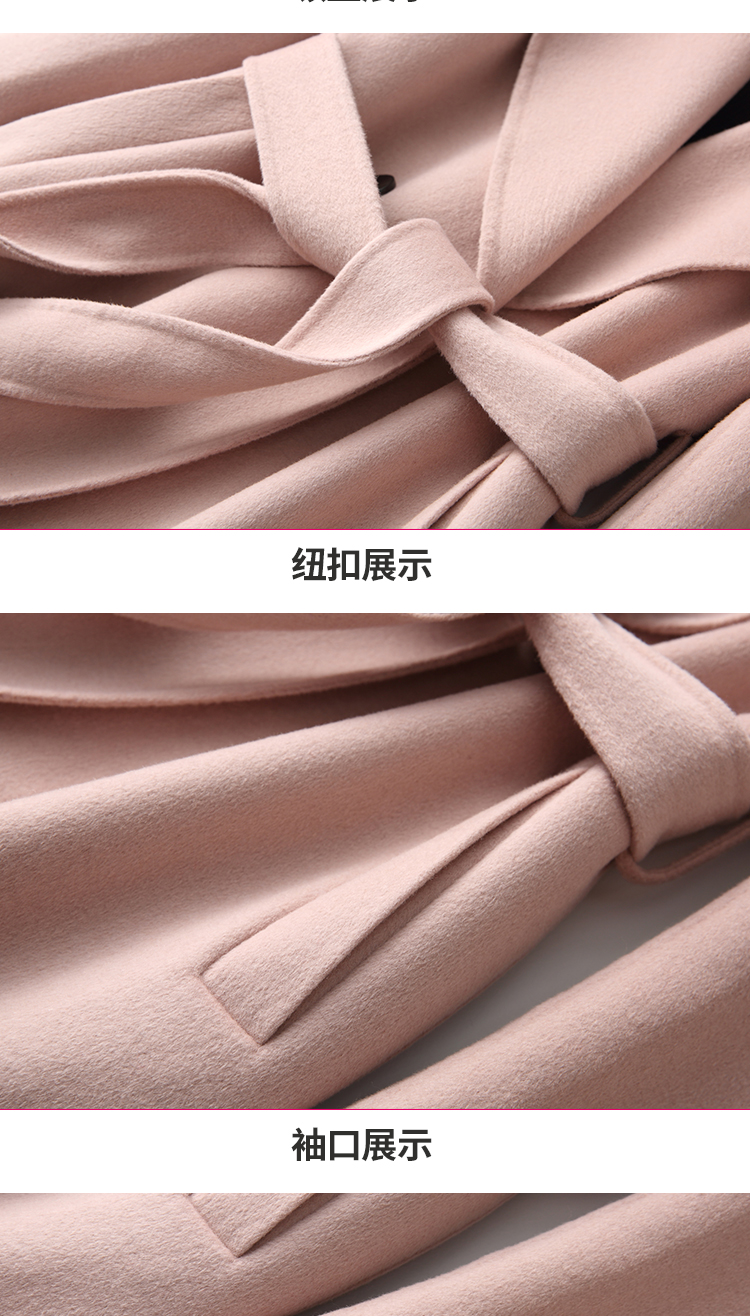 Mùa thu đông 2018 của phụ nữ mới phiên bản áo len cashmere hai mặt của Hàn Quốc với áo khoác dài bằng len lông cừu lớn áo hoodie nữ cute