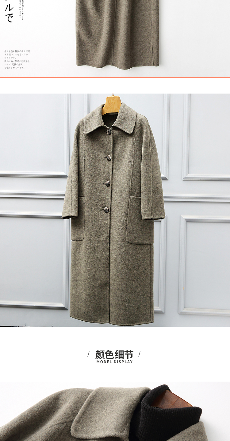 Albaka mới của phụ nữ đôi phải đối mặt với áo cashmere trong đoạn dài alpaca trên đầu gối len len áo khoác mỏng áo cardigan nữ