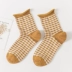 Vớ nữ mùa thu bốn mới chải bông nữ vớ ống cotton Nhật Bản trẻ em tốt vớ vớ thở tất nữ Hàn Quốc bền đẹp Bít tất nữ