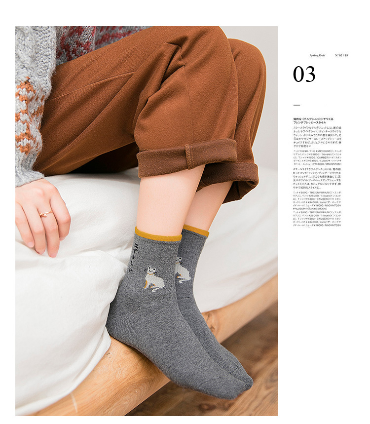 Vớ mùa thu nữ cotton ống vớ Phiên bản Hàn Quốc của nữ học sinh vớ nữ hoạt hình dễ thương vớ mèo con thủy triều hoang dã vớ y khoa