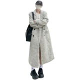 Демисезонное длинное шерстяное пальто, небольшая куртка, подходит для подростков, увеличенная толщина