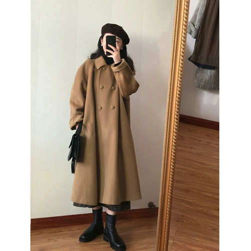 Шерстяное пальто, демисезонная зимняя куртка, подходит для подростков, увеличенная толщина