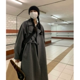 Демисезонное длинное шерстяное пальто, куртка, в корейском стиле, подходит для подростков, изысканный стиль, в британском стиле