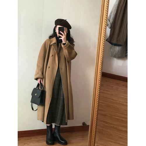 Шерстяное пальто, демисезонная зимняя куртка, подходит для подростков, увеличенная толщина