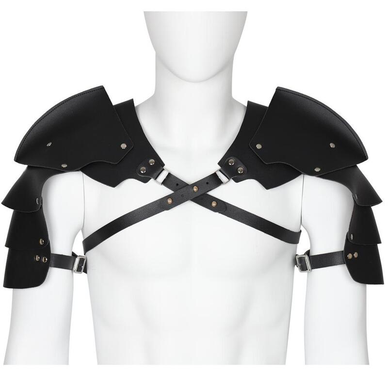 New Fashion Combat Knight Armor Shoulder Armor Shrug Cape Belt Pu Leather Chest Strap Shoulder