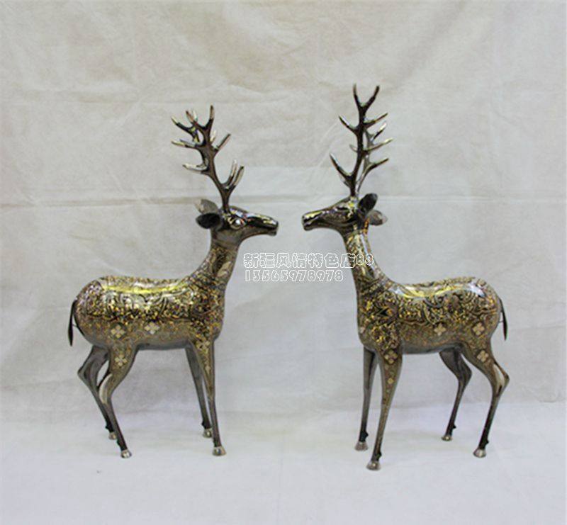 Big Corner Deer Pakistan Bronze Ware Deer Pendulum Manufacturer Direct Sales