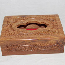 Tissue box Pakistan wood carving wood tissue box Napkin box factory direct sales