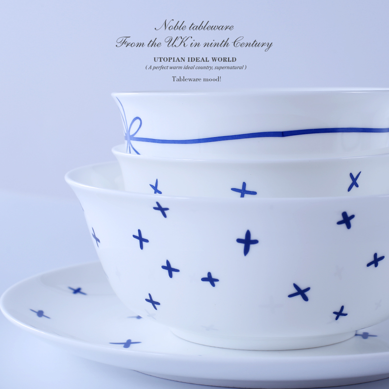 (9 9 clearance) high-grade Japanese tableware rice bowl household large soup bowl dessert fruit salad bowl bone china