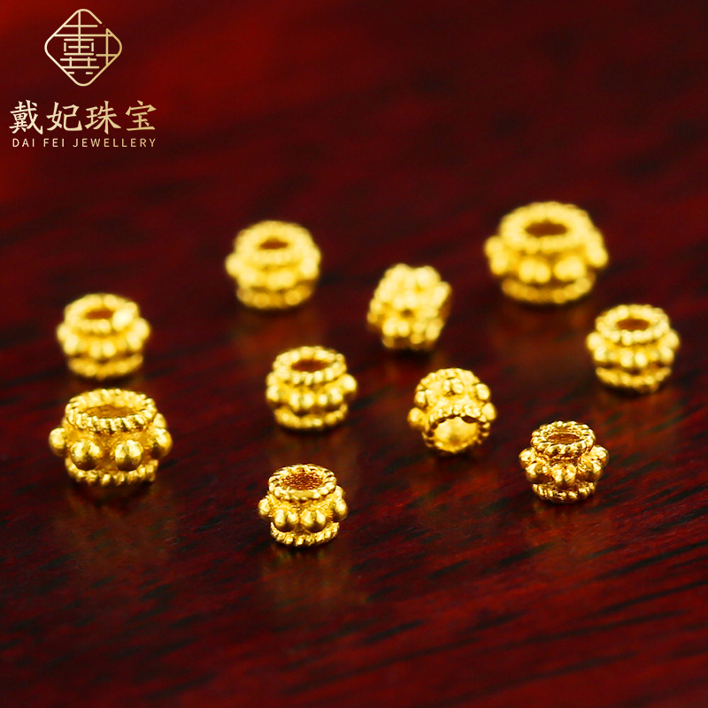 18K gold plum separating sheet Nepal old gold ancient Fagin hand DIY separating beads handmade by hand and string accessories accessories