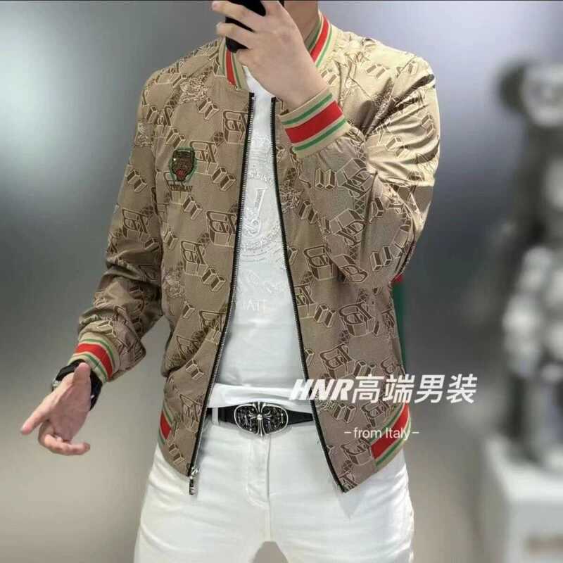 Tiger Pattern Print 2024 Spring New High-End Men's Fashion Trendy Casual Versatile Jacket