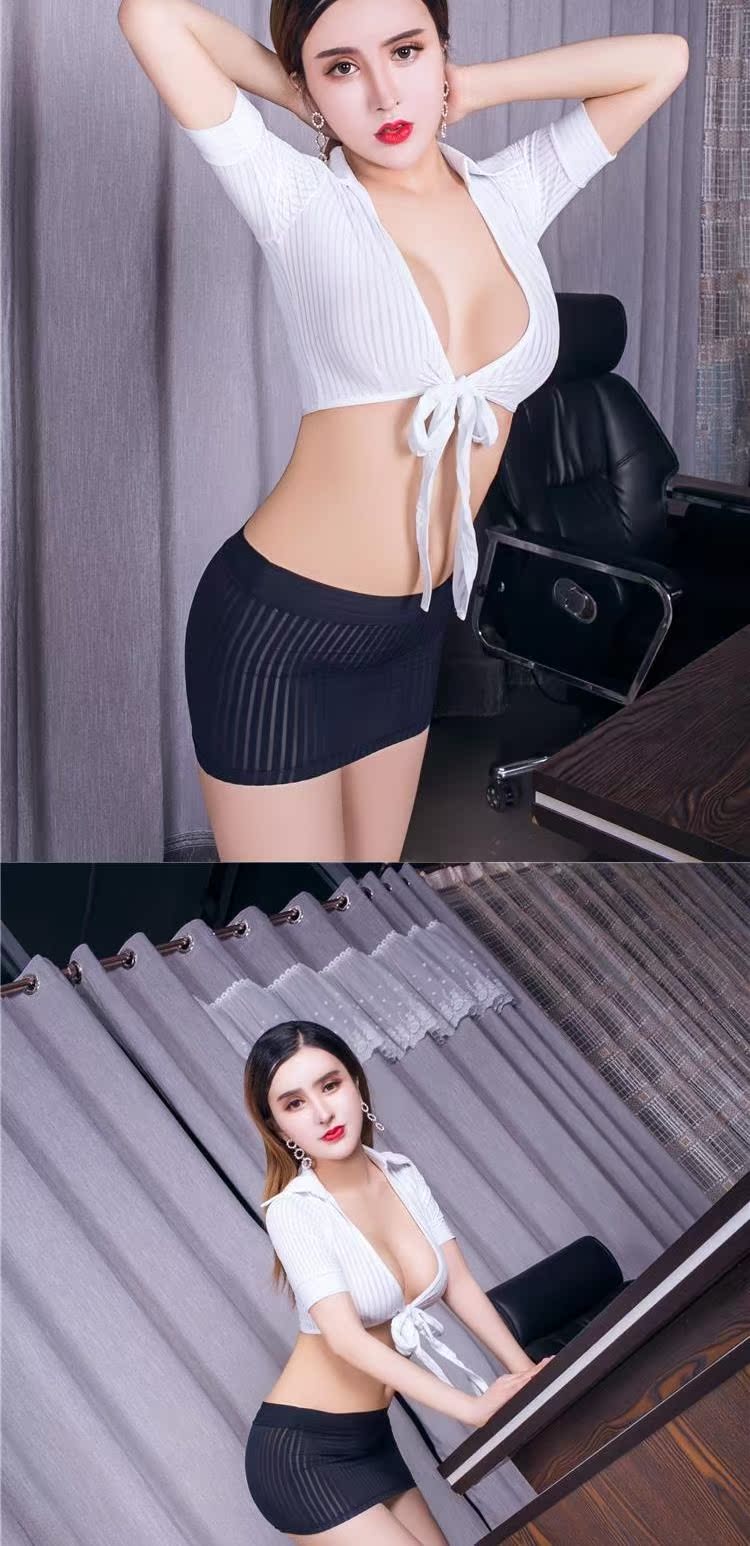 Đồ lót khiêu dâm quan điểm của phụ nữ áo len đồng phục cám dỗ túi gợi cảm váy hip thư ký băng lụa dọc da bó sát - Corset hai mảnh áo gen định hình toàn thân của nhật