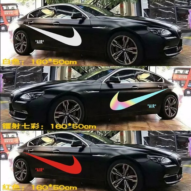 NIKE Tide Card Car Sticker Personality Creative Car Bodywork Pull Scratched Sticker Tide Stickers Retrofit Nike AIR