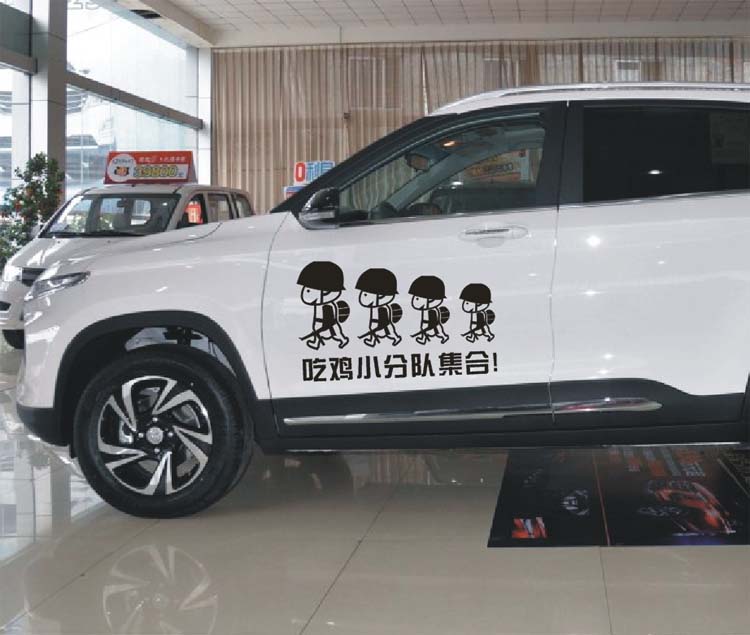 Large italian evening with chicken small unit set body waterproof car applid with flower decoration modified stickers