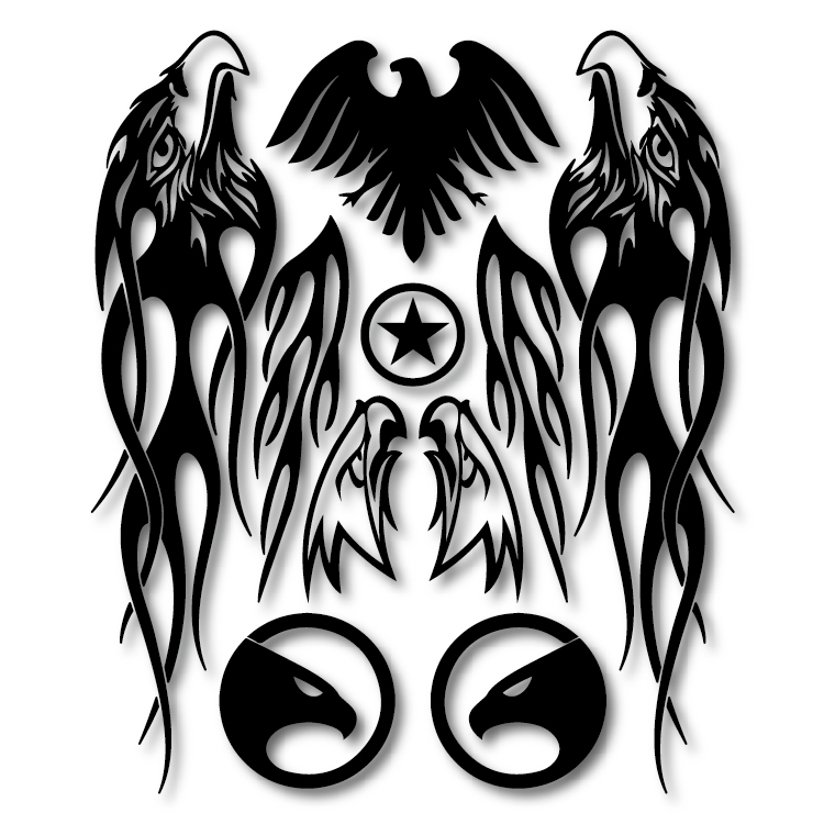 Eagle pedal motorcycle sticker Ghost fire electric car decorative fuel tank sticker Body personality waterproof cover sticker reflective patch