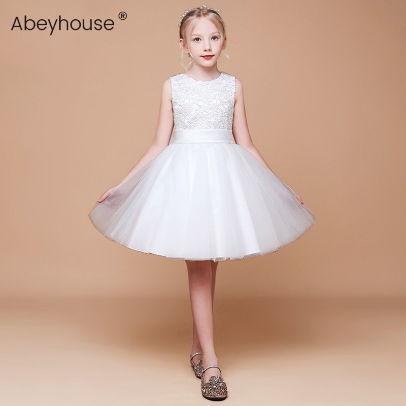 Original Girls Birthday Princess Dress Simple Wedding Flower Girl Dress Children Piano Performance Costume Orchestra Solo Short Dress