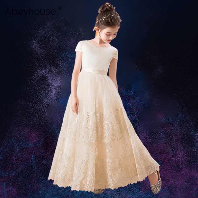 Girls piano playing clothes children's dresses female models catwalk little girl princess dress art Test long version evening dress