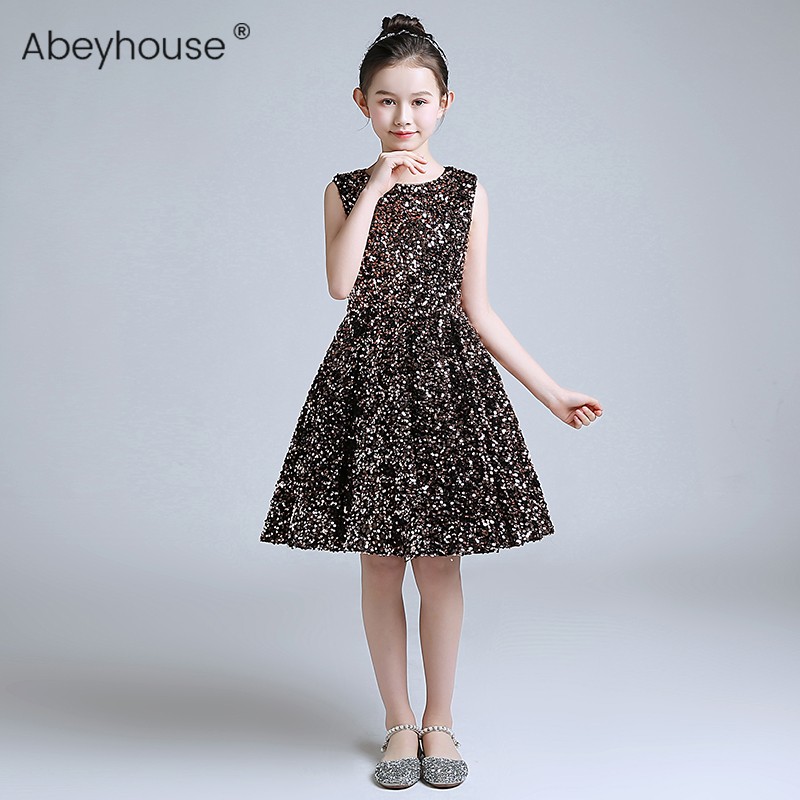 Girls 10th birthday princess dress wedding flower dress children violin playing uniform black catwalk chorus dress