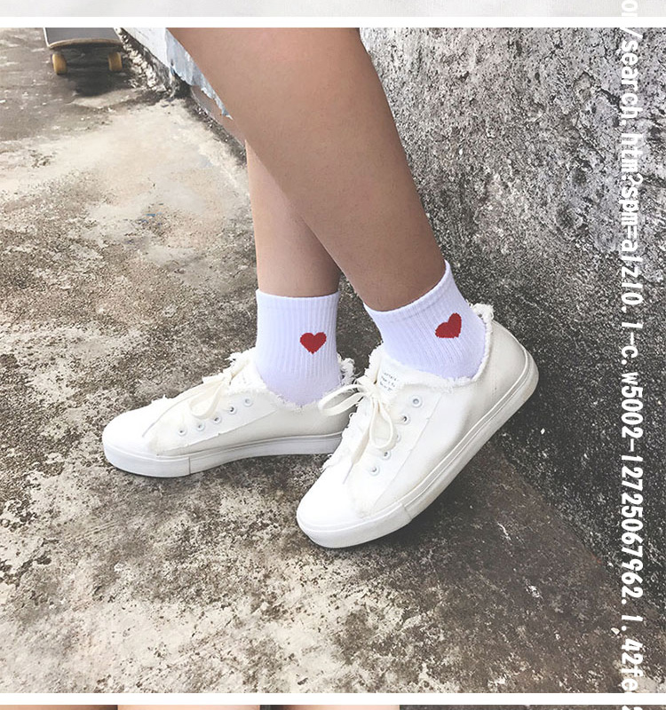 Hàn Quốc ulzzang Cotton tình yêu cotton ống nữ vớ thủy triều Nhật Bản màu đen và trắng kẹo màu xe tay ga vớ vớ noel