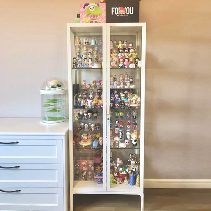 Handmade display cabinet glass cosmetics display shelf gift model Gundam toy special household storage cabinet