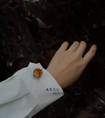 Fish tail memory welfare summer happy little yellow flower yellow rose brooch cufflinks mouth hipster natural flowers