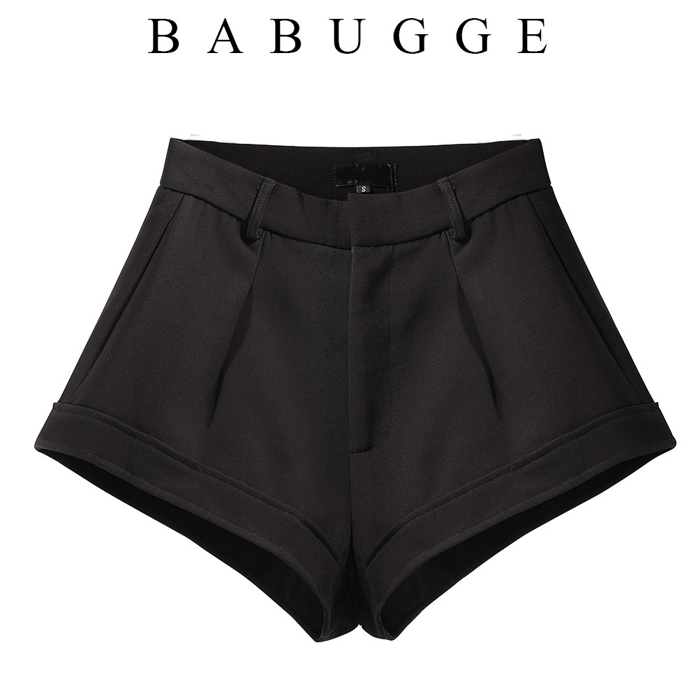 Korean version of high-waisted slim-fit leg-length shorts women's niche design wide-leg pants summer new casual A-line hot pants