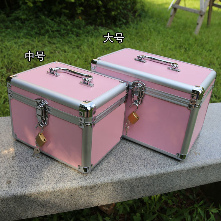 Self-padlock portable aluminum alloy foot bath pedicure upper bell pedicure beauty manicure storage box tattoo embroidery makeup tool box
