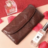 Бумажник, сумка через плечо, вместительный и большой длинный картхолдер, ретро маленькая сумка клатч, коллекция 2023, из натуральной кожи