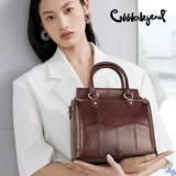 Ретро вместительная и большая универсальная сумка через плечо, премиум класс, в западном стиле, из натуральной кожи