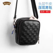 Single shoulder bag mens bag genuine leather mens slanted satchel bag casual little bag Bull Leather Mini Backpack Tide Ins Summer capacity