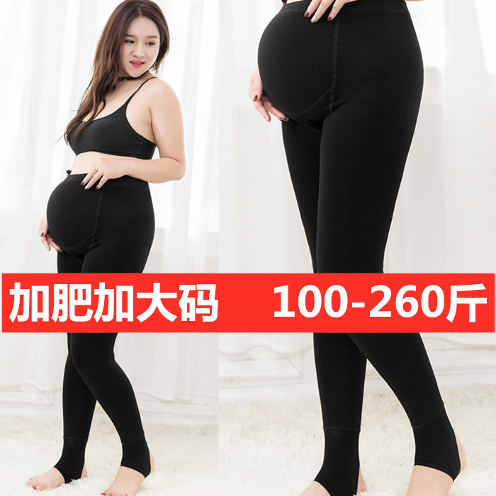 200 Catty size Pregnant Woman Inner Lap Pants Autumn Winter Outwear Cotton Pants Plus Suede Thickened Fat M Stomping Pants Winter Warm Pants
