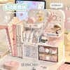 Pen holder storage box desktop storage rack office perforated board work station children and girls stationery space utilization artifact