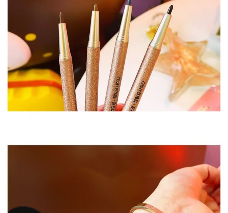 Bút chì kẻ lông mày hai đầu không thấm nước và thấm mồ hôi lâu không đánh dấu không làm nhòe người mới bắt đầu với lông mày chải lông mày bút chì học sinh - Bút chì lông mày / Bột / Stick bút chì kẻ lông mày