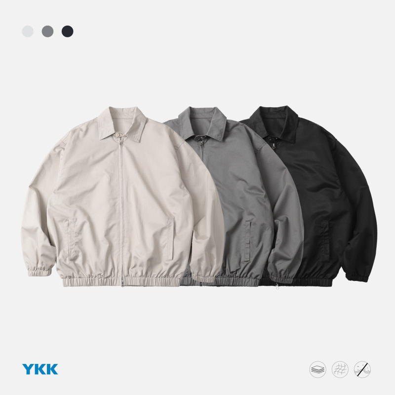 Trs Men's Clothing | 25Aw Japanese Retro Washed Short Wide Boxy Style Harrington Commuter Jacket