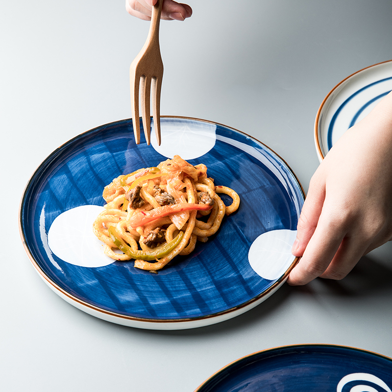 Youcci porcelain Japanese leisurely hand - made ceramic household art individuality creative disc plate western food steak plate