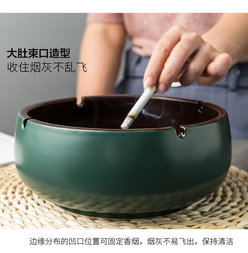 Creative large heavy ashtray retro move ceramic ashtray home sitting room office multi - function ashtray