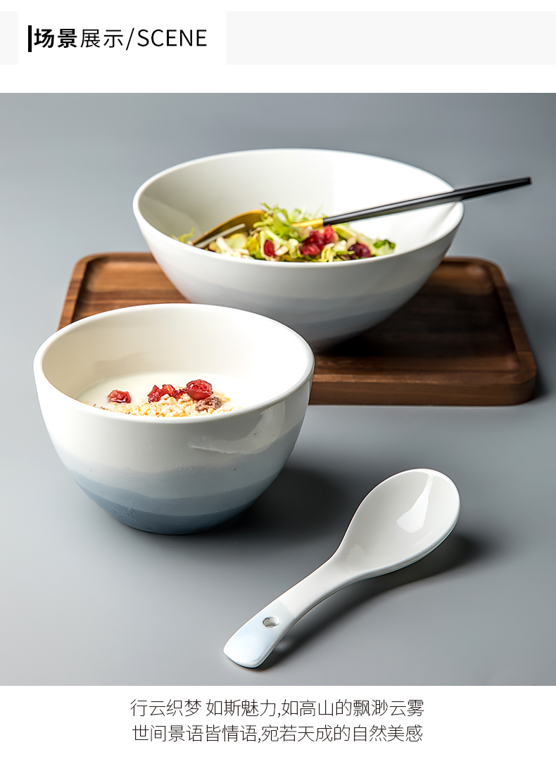 The Nordic ins creative ceramic bowl to eat rice bowl contracted wind small pure and fresh and beautiful tableware ultimately responds soup bowl a single small bowl