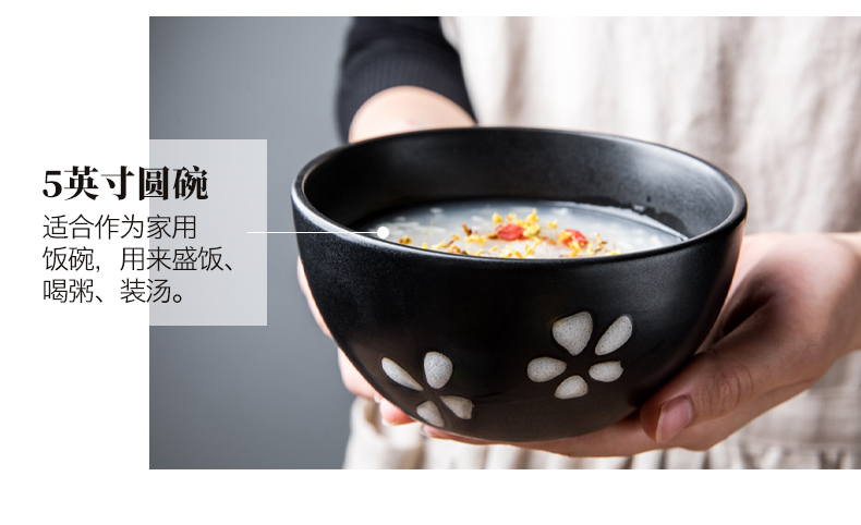 This 56 head porcelain tableware suit Japanese dishes combination of black suit 56 home dishes chopsticks