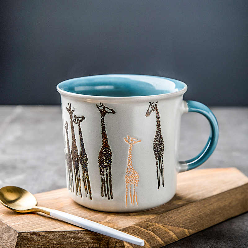 Creative lovely glass ceramic cup keller cartoon lovers a cup of milk a cup of coffee cup tea cup