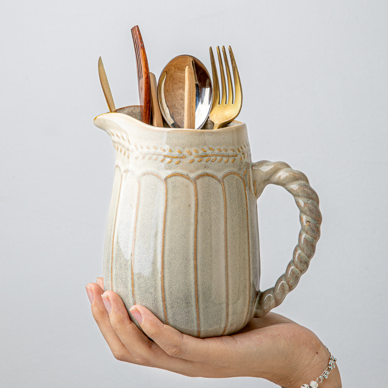 Porcelain Medieval Vintage Reliefs Vases Home Living Room TV Cabinet Flower inserts Decorative Pendulum ceramic Containing Jar-Taobao