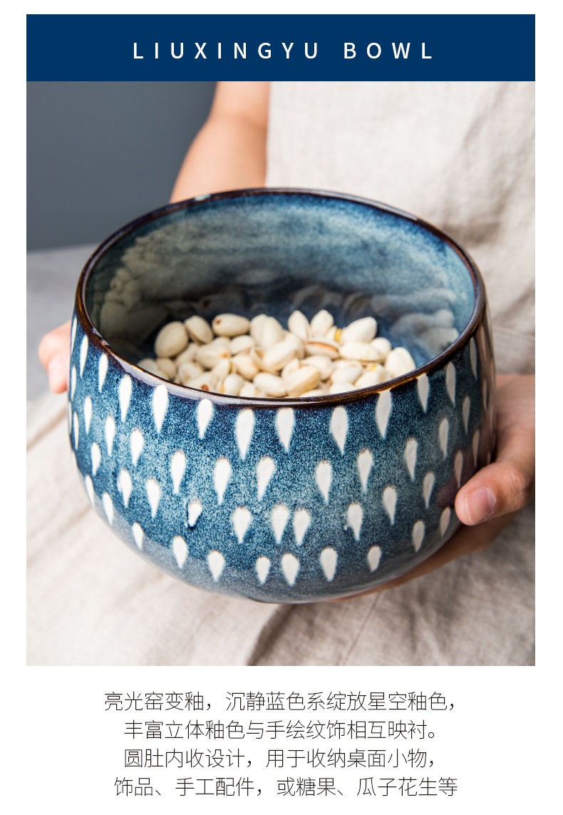 This porcelain household ceramics receive large soup bowl sitting room tea table storage tank is muti_function large nut bowl snack bowls