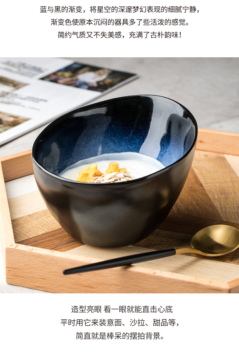 This household ceramics creative special - shaped ceramic bowl move hot pot dishes snacks rainbow such use bevel cold dish bowl of European dishes