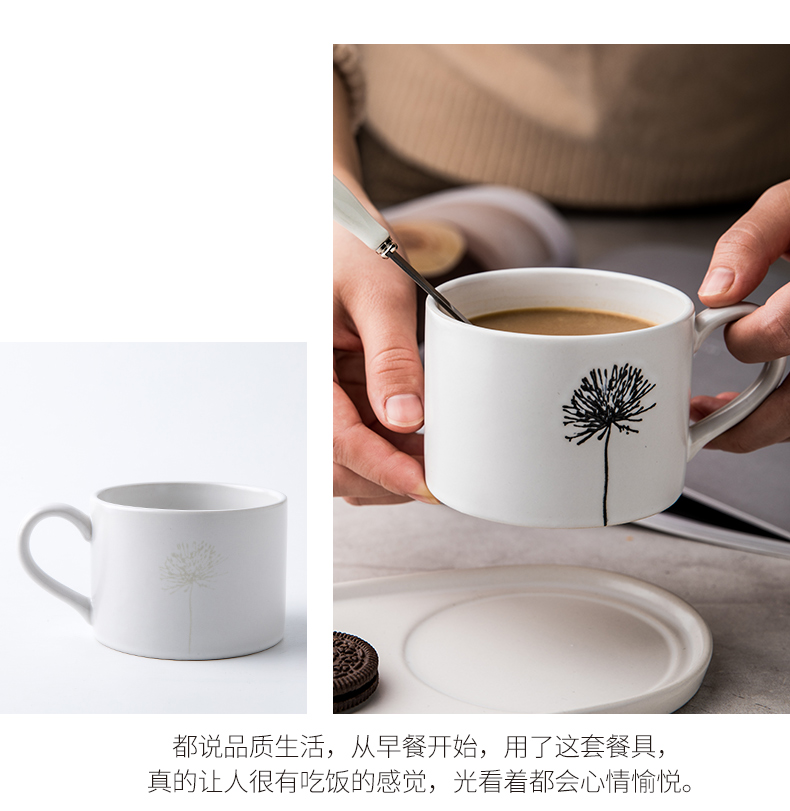 Japanese ceramic coffee cups and saucers creative breakfast table suit one person eat dim sum dishes afternoon tea cup