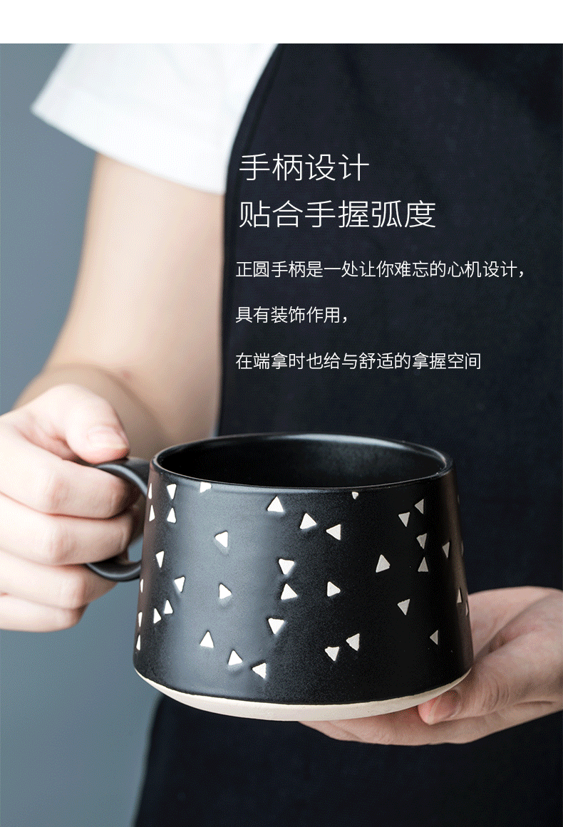Cup of creative move trend mark Cup coffee Cup Japanese large breakfast Cup hand - made ceramic Cup