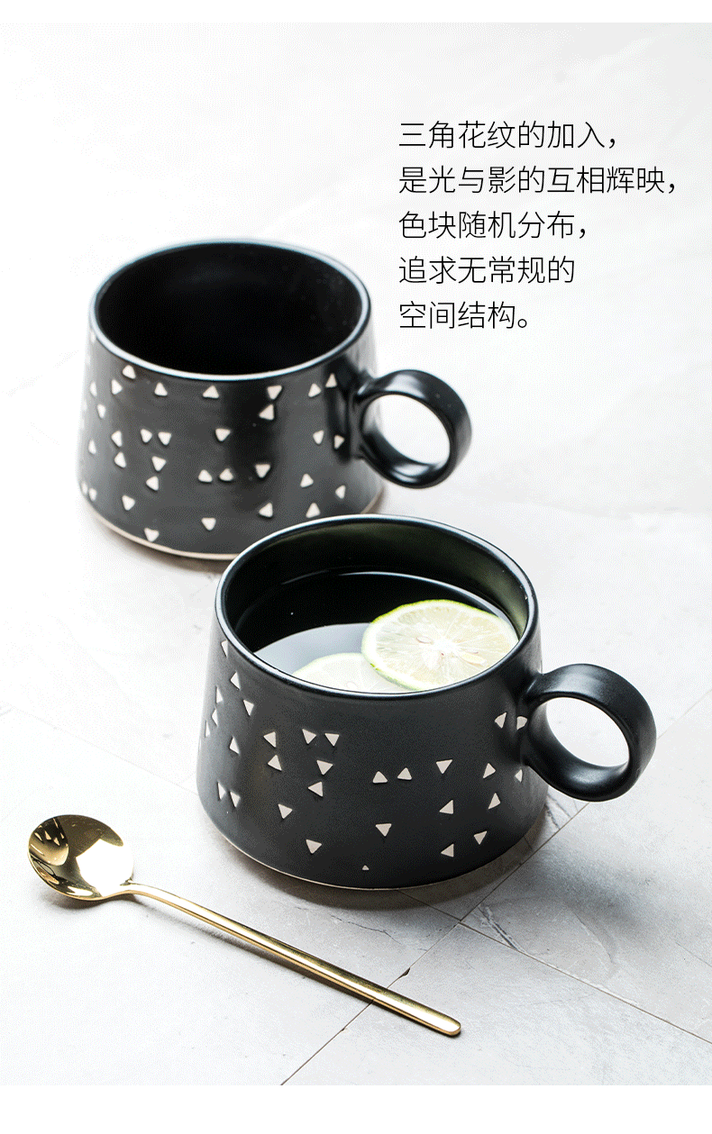 Cup of creative move trend mark Cup coffee Cup Japanese large breakfast Cup hand - made ceramic Cup