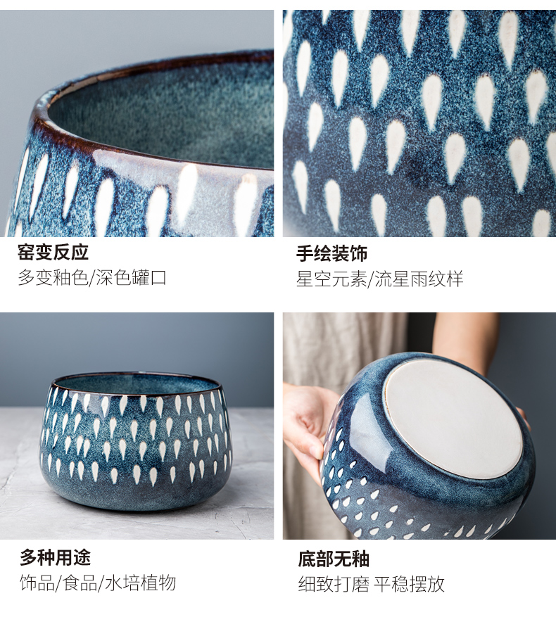This porcelain household ceramics receive large soup bowl sitting room tea table storage tank is muti_function large nut bowl snack bowls