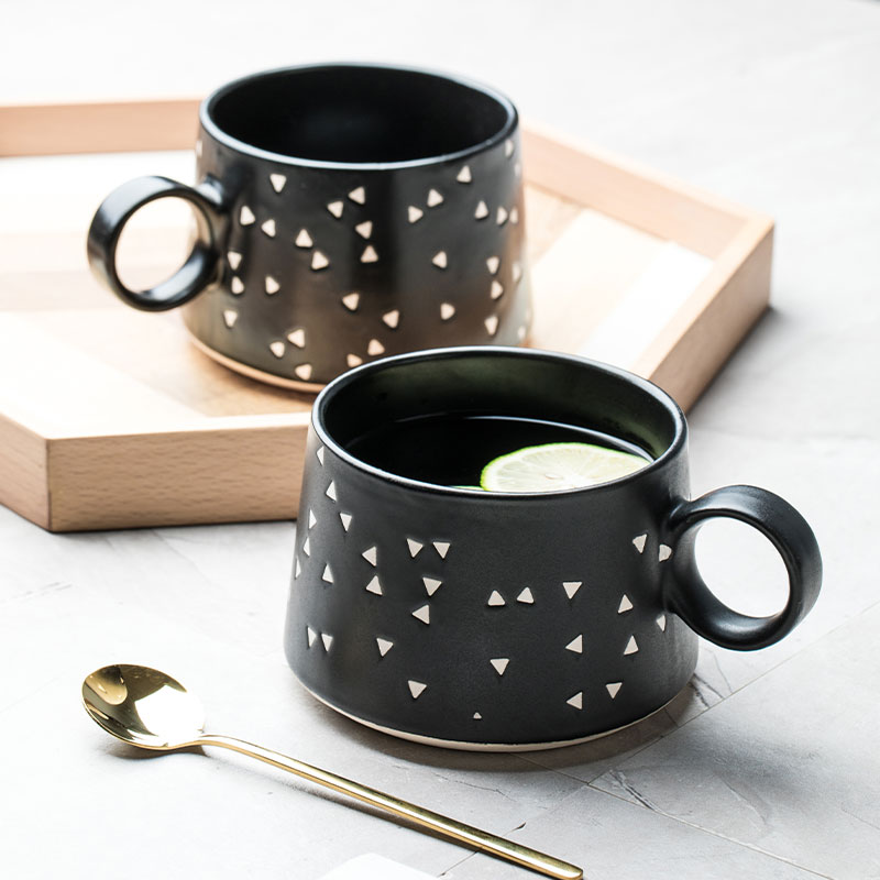 Cup of creative move trend mark Cup coffee Cup Japanese large breakfast Cup hand - made ceramic Cup