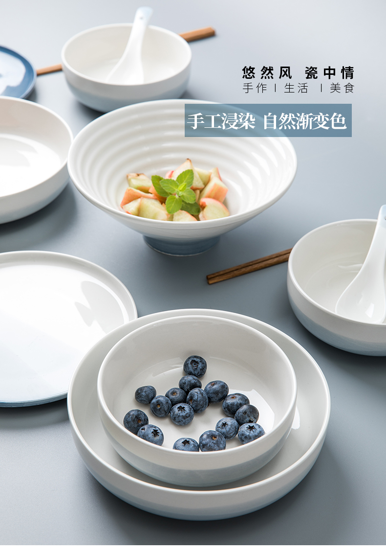 Porcelain leisurely continental one food bowl chopsticks tableware use under a delicate dishes tableware suit dish food